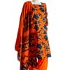 Orange Floral 3Pcs Printed Lawn