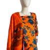 Orange Floral 3Pcs Printed Lawn - Image 4