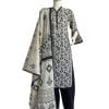 Black & White Ekat 3-Piece Printed Lawn