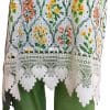 Multicoloured Flowers on White Chikarkaari 3pcs (lace embellished neckline) - Image 4